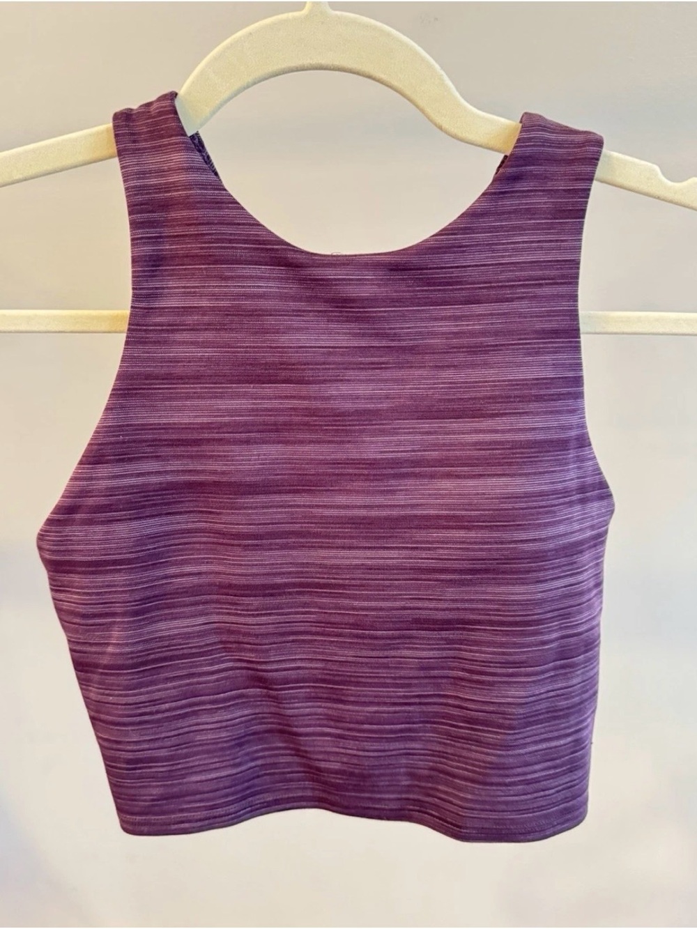 Athleta purple Striped Sleeveless Crop Tank Top